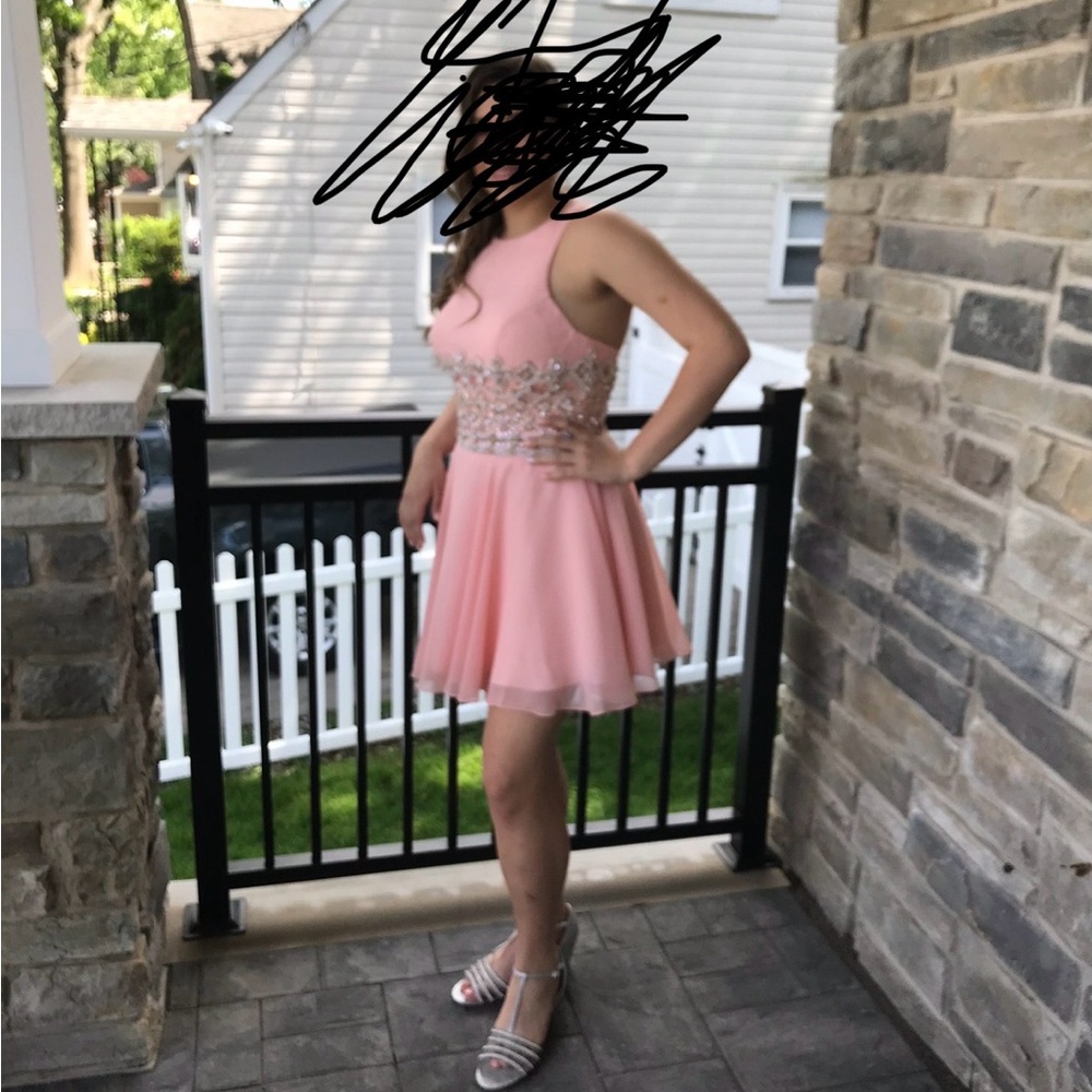 Rachel Allan Pink Embellished Mini 2 Peice Dress
